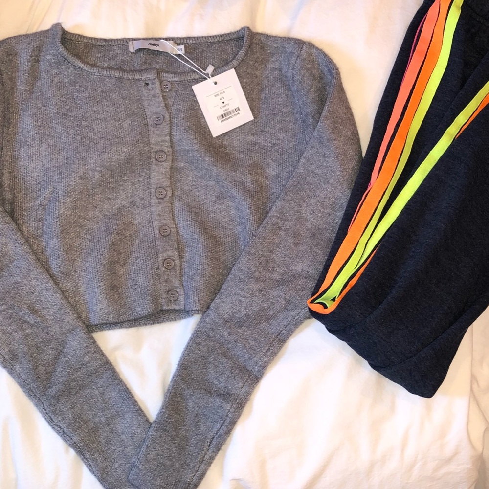 Adika cardigan button up cropped sweater!